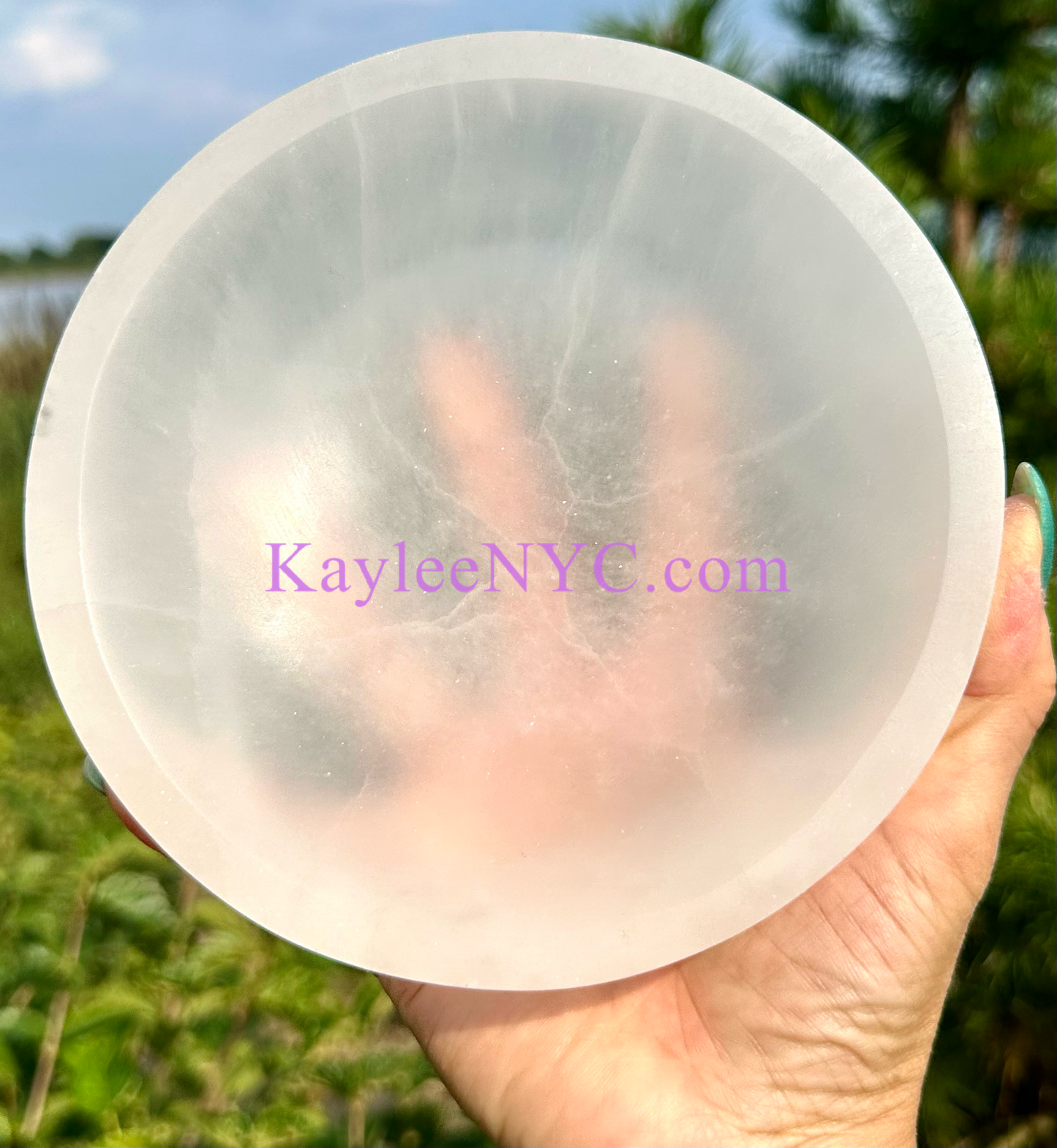 3 PCs large Natural Selenite aka Satin Spar Bowl