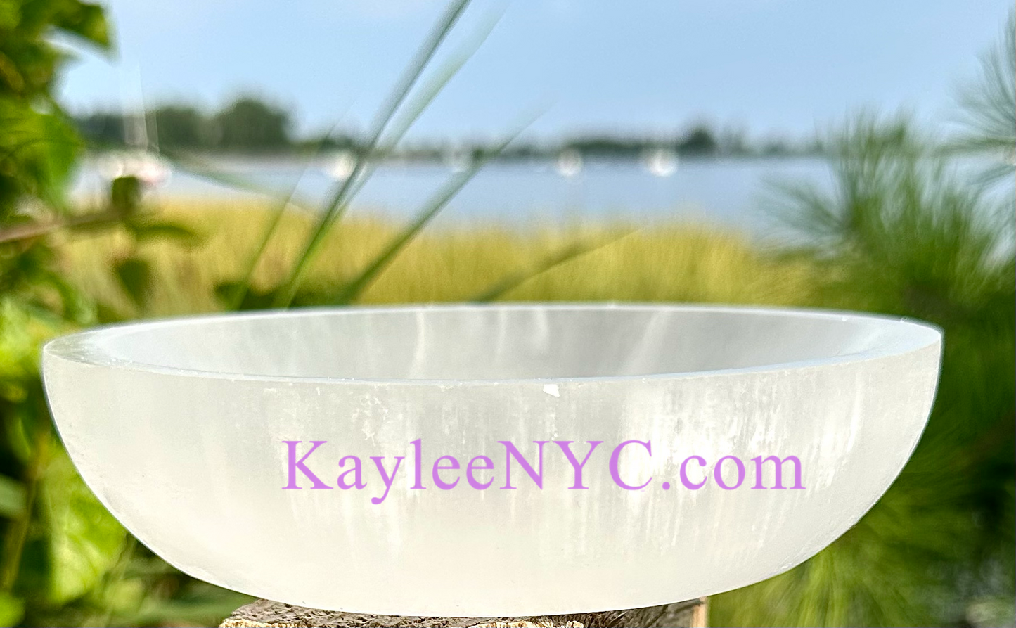 3 PCs large Natural Selenite aka Satin Spar Bowl