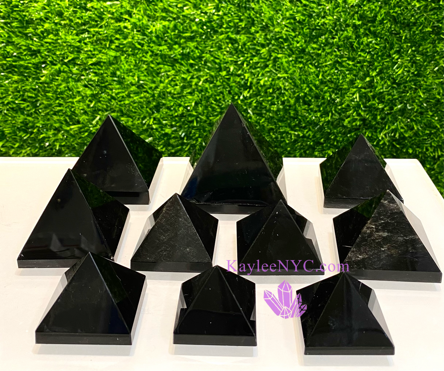 Wholesale Lot 2 lbs  Natural Black Obsidian Pyramid Crystal