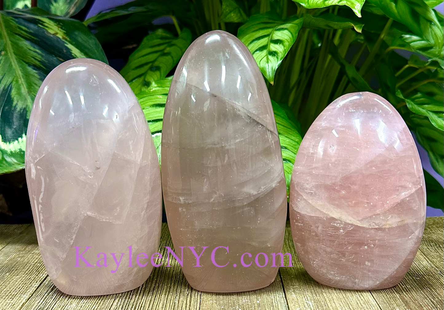 Wholesale Lot 3 pcs Natural Rose Quartz Freeform Polished