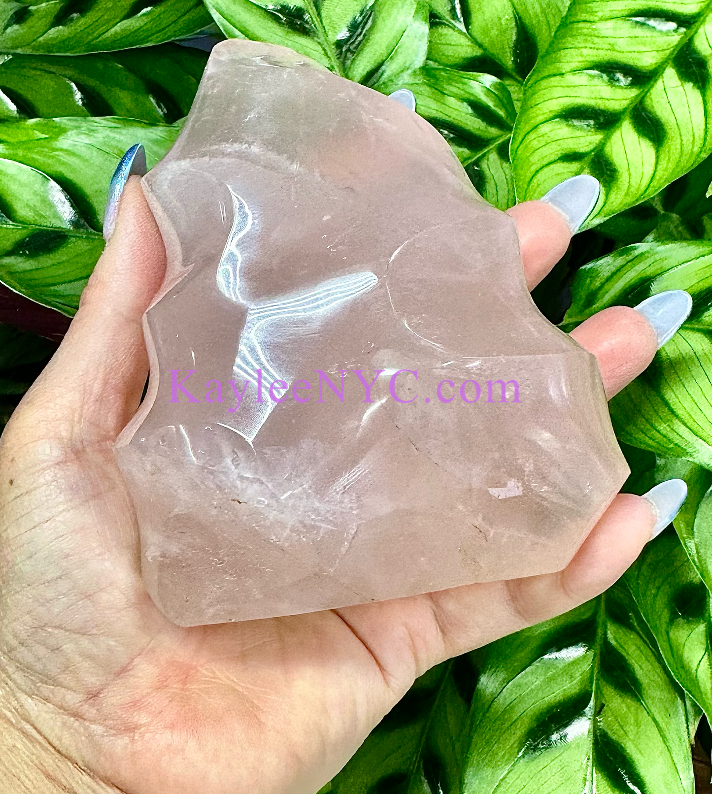 3 PCs Natural Rose Quartz Flame Crystals