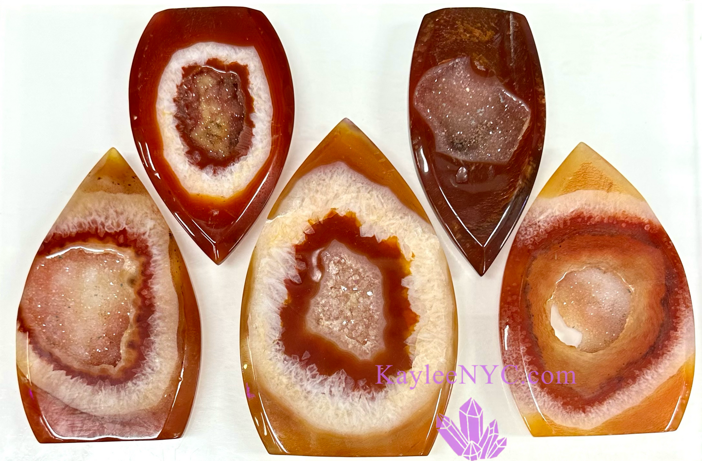 5-6 PCs Natural Carnelian Druzy Freeform