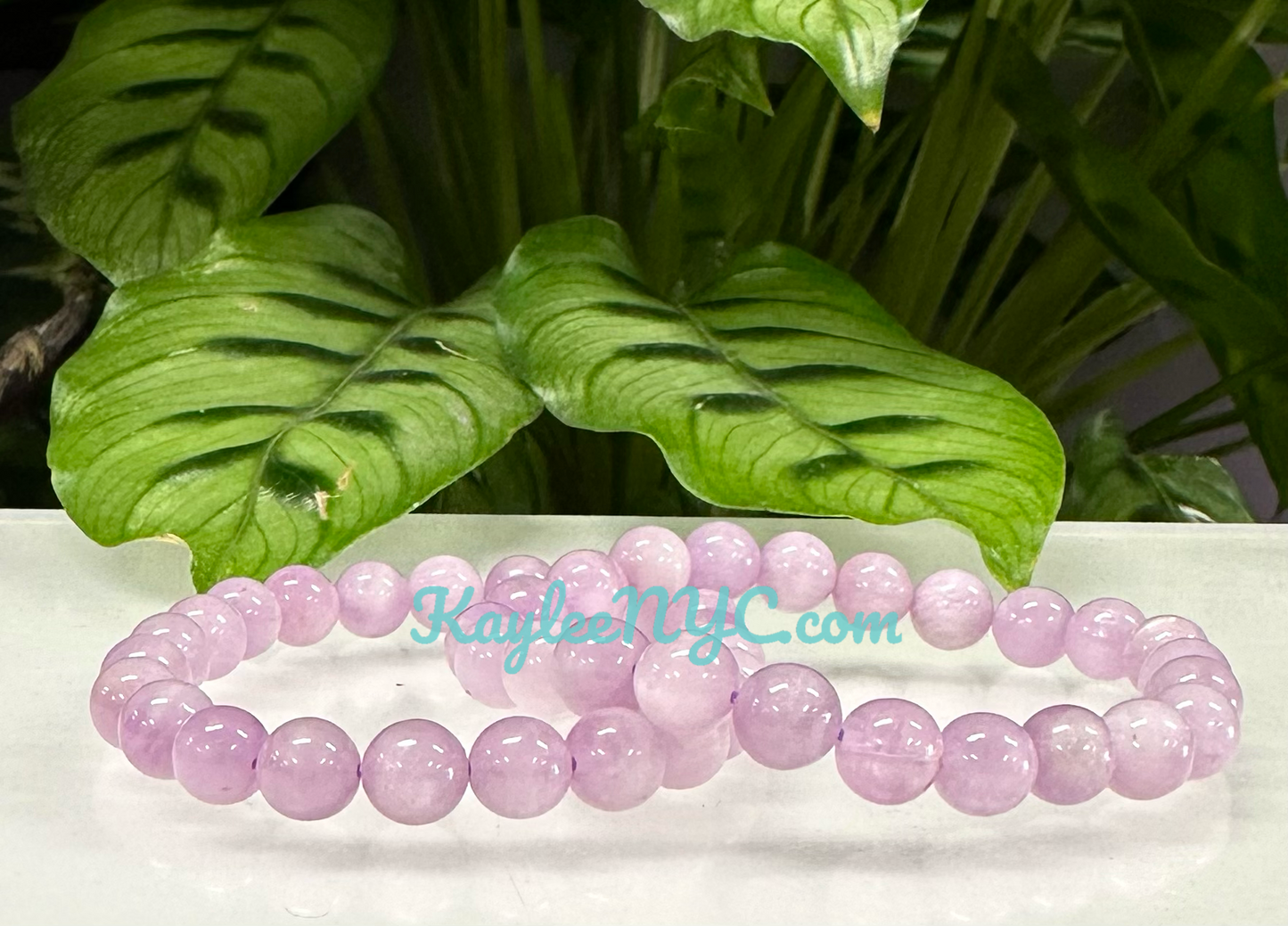 Wholesale 6 Pcs Natural Kunzite 8.4-9mm 7.5” Crystal Bracelet Healing Energy