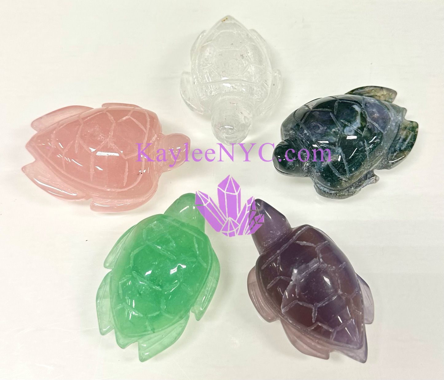 5 PCs 2.5” Natural Crystal Turtle