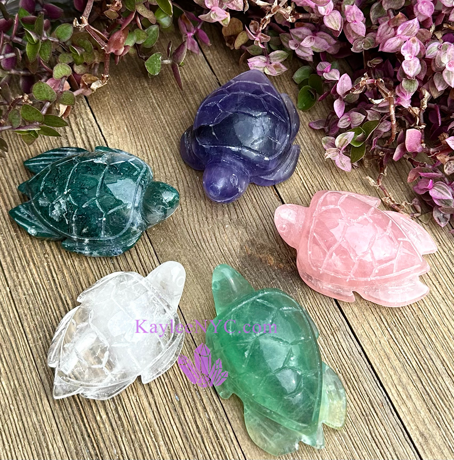 5 PCs 2.5” Natural Crystal Turtle