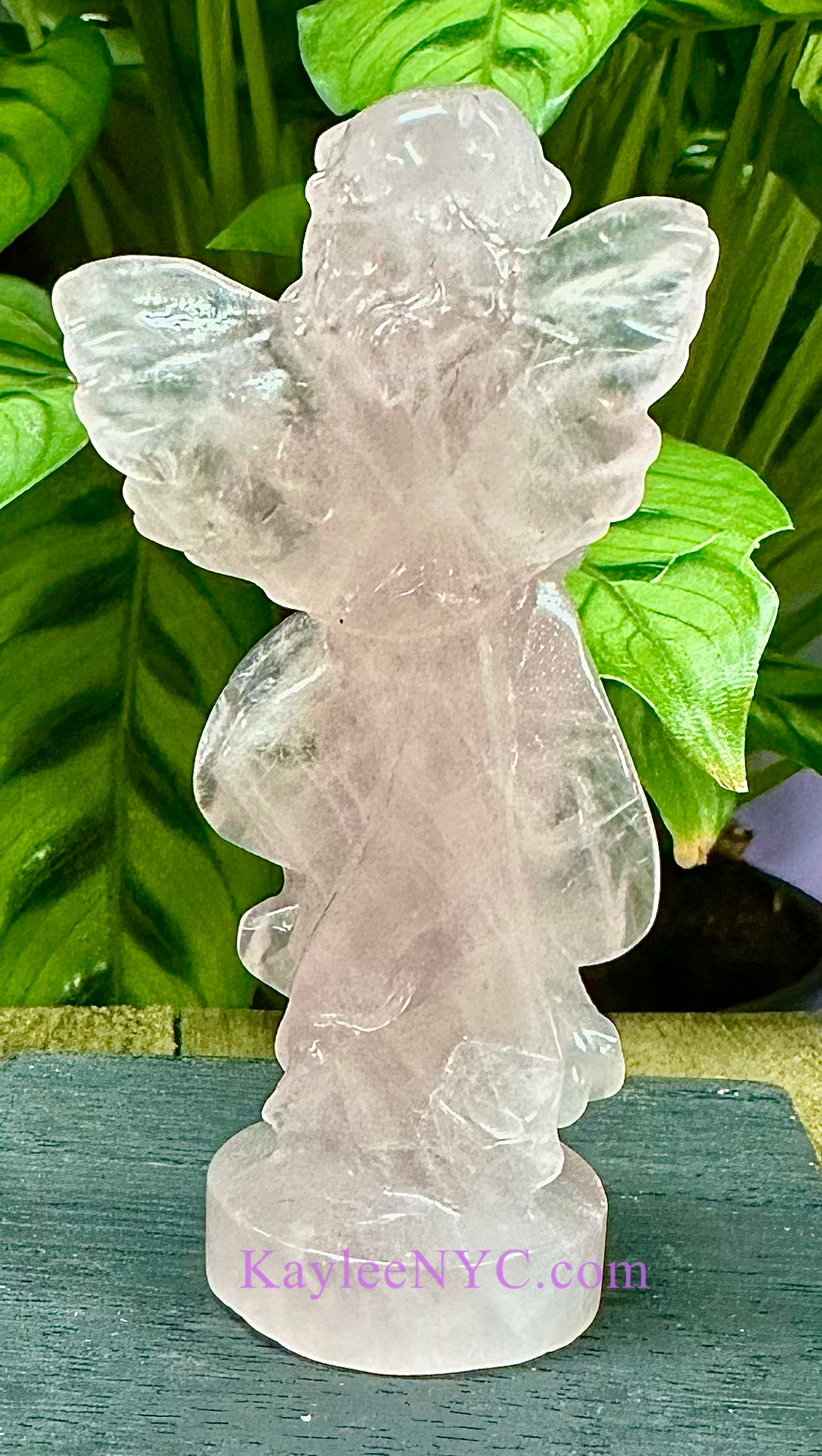 4 pcs 9cm Natural Rose Quartz Crystal Angel