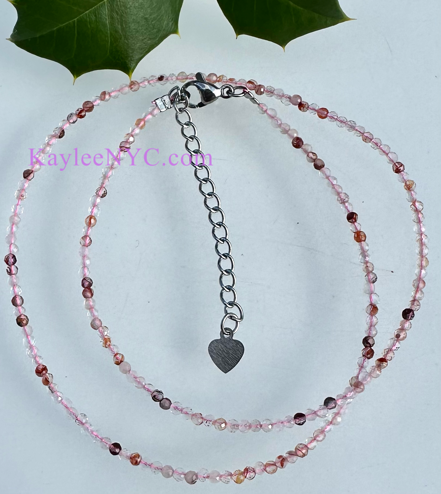 6 PCs 2mm Natural Hematoid Fire Quartz Necklaces