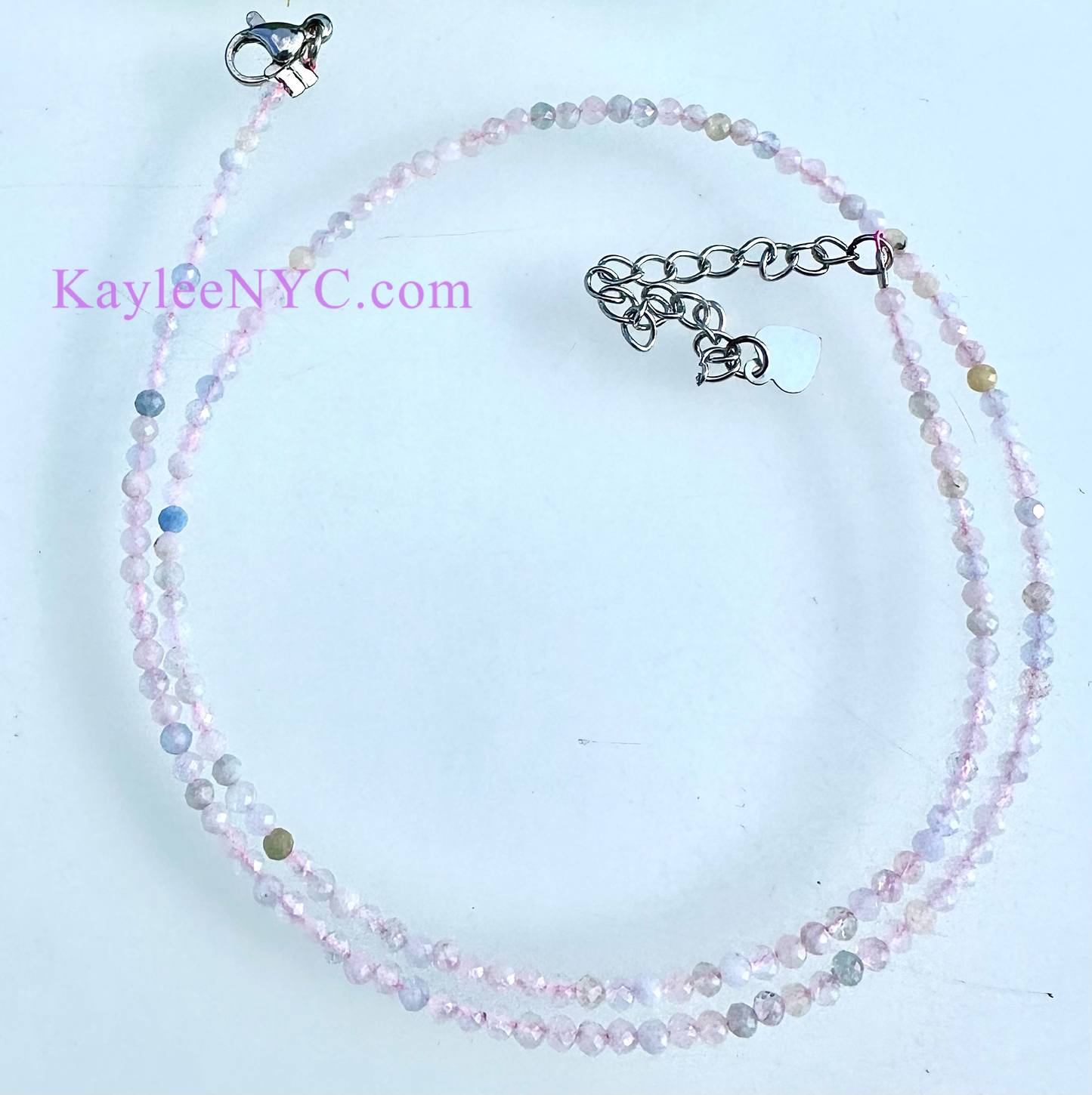 6 PCs 2mm Natural Morganite Necklaces