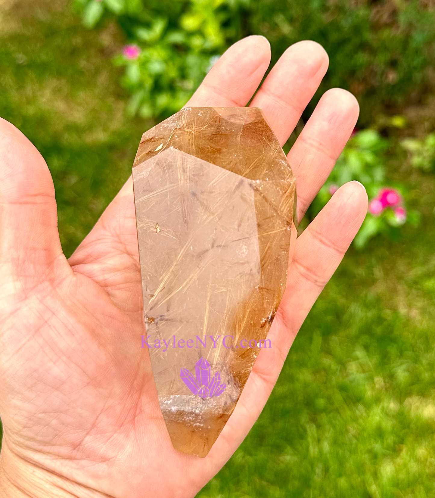 Wholesale Lot 2 lbs Natural Gold Rutilated Quartz Freeform Crystal Polished