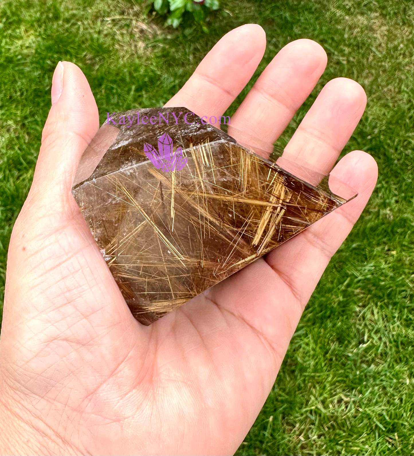 Wholesale Lot 2 lbs Natural Gold Rutilated Quartz Freeform Crystal Polished