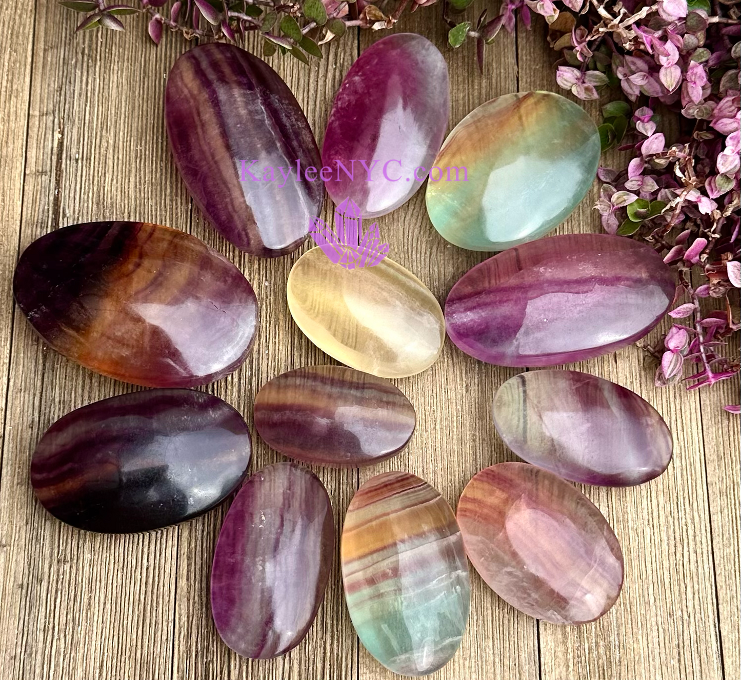 Wholesale 2 Lb Lot Natural Candy Fluorite Palm Stones Crystal Energy