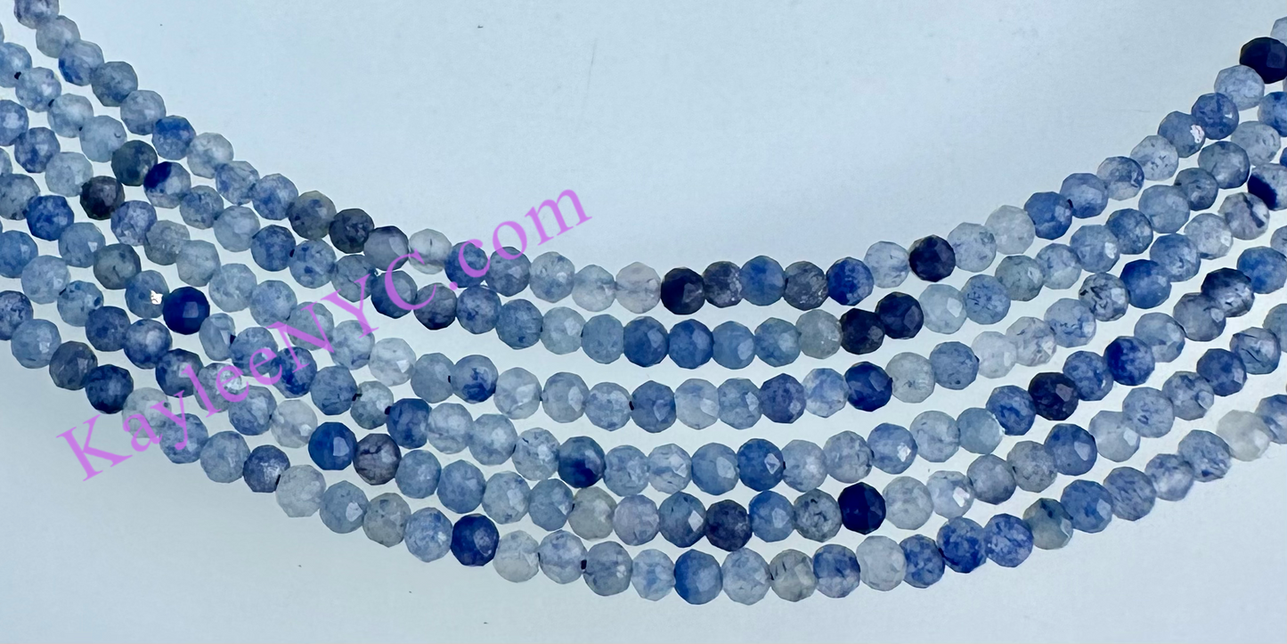 6 PCs 2mm Natural Blue Aventurine Necklaces