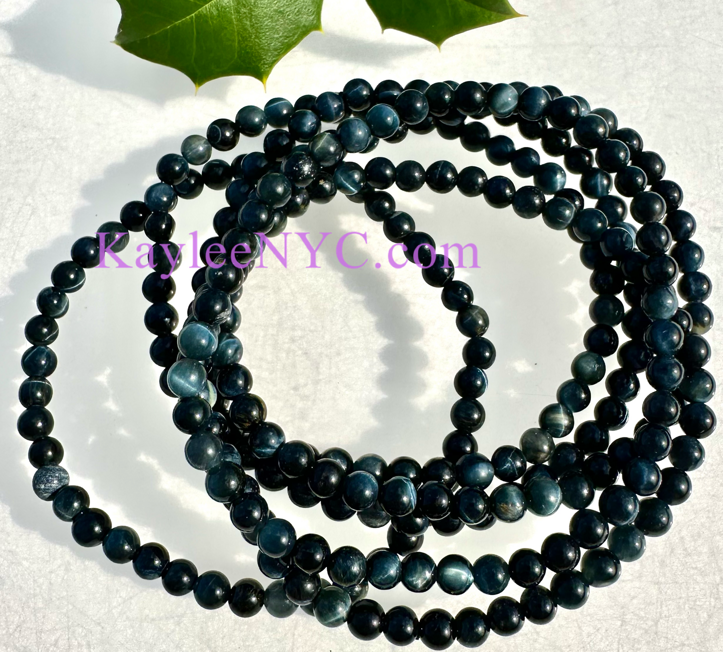 Wholesale Lot 6 Pcs Natural Blue Tiger Eye 4mm 7.5” Crystal Healing Stretch Bracelet