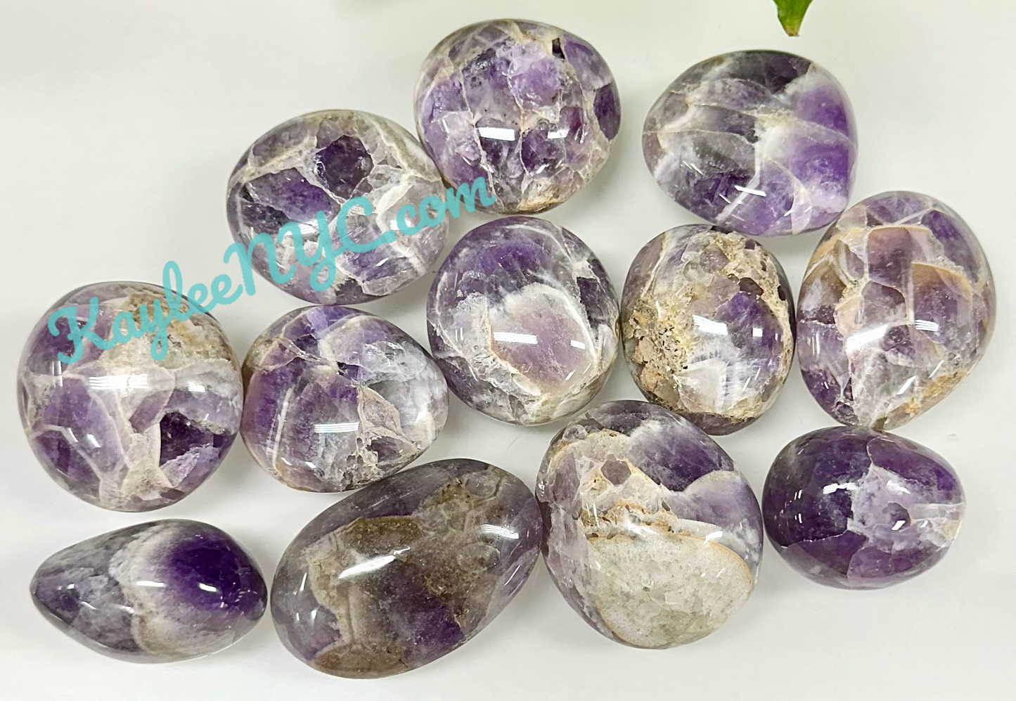 Wholesale 2 Lb Lot Natural Chevron Amethyst Palm Stones Crystal Natural Energy