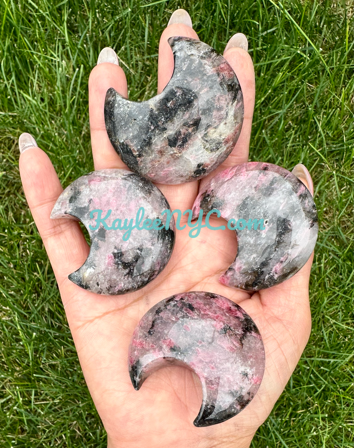 Wholesale Lot 1 lb Natural Ice Rhodonite Crystal Moon