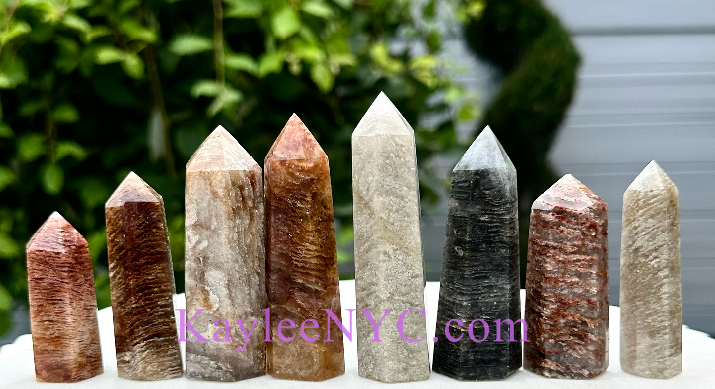 1 lb Natural Thousand Layer Phantom Quartz Obelisk Tower