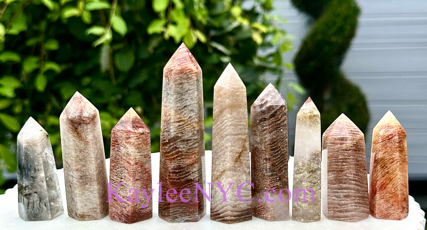 1 lb Natural Thousand Layer Phantom Quartz Obelisk Tower