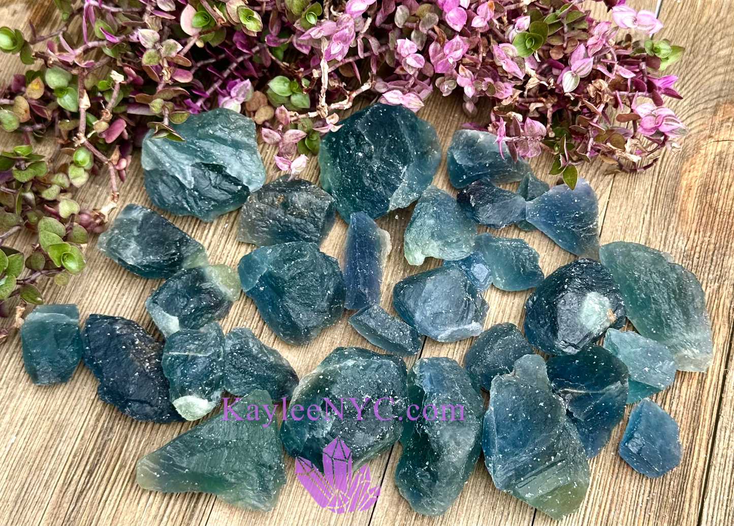 2 lbs Natural Blue Fluorite Crystal Raw Nice Quality