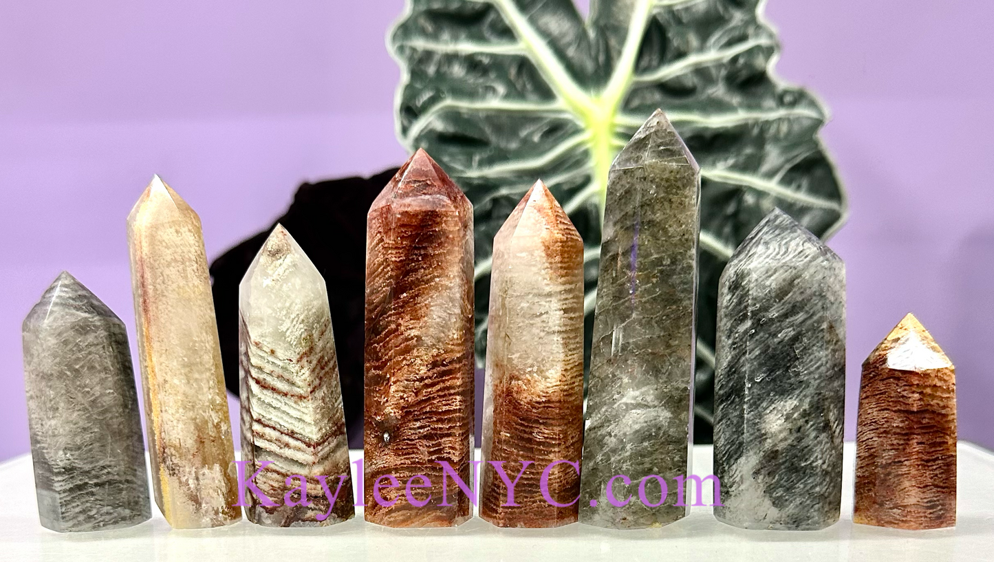 1 lb Natural Thousand Layer Phantom Quartz Obelisk Tower