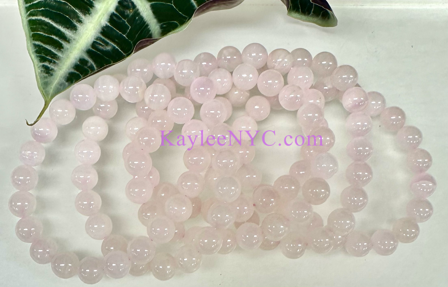 6 PCs 10mm Natural Mangano Calcite Stretch Bracelet 7.5”