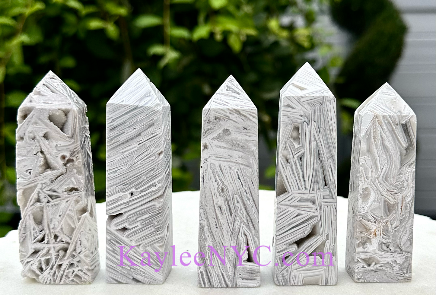 Wholesale Lot 1 Lb Natural White Lace Agate Obelisk Tower Point Crystal Energy