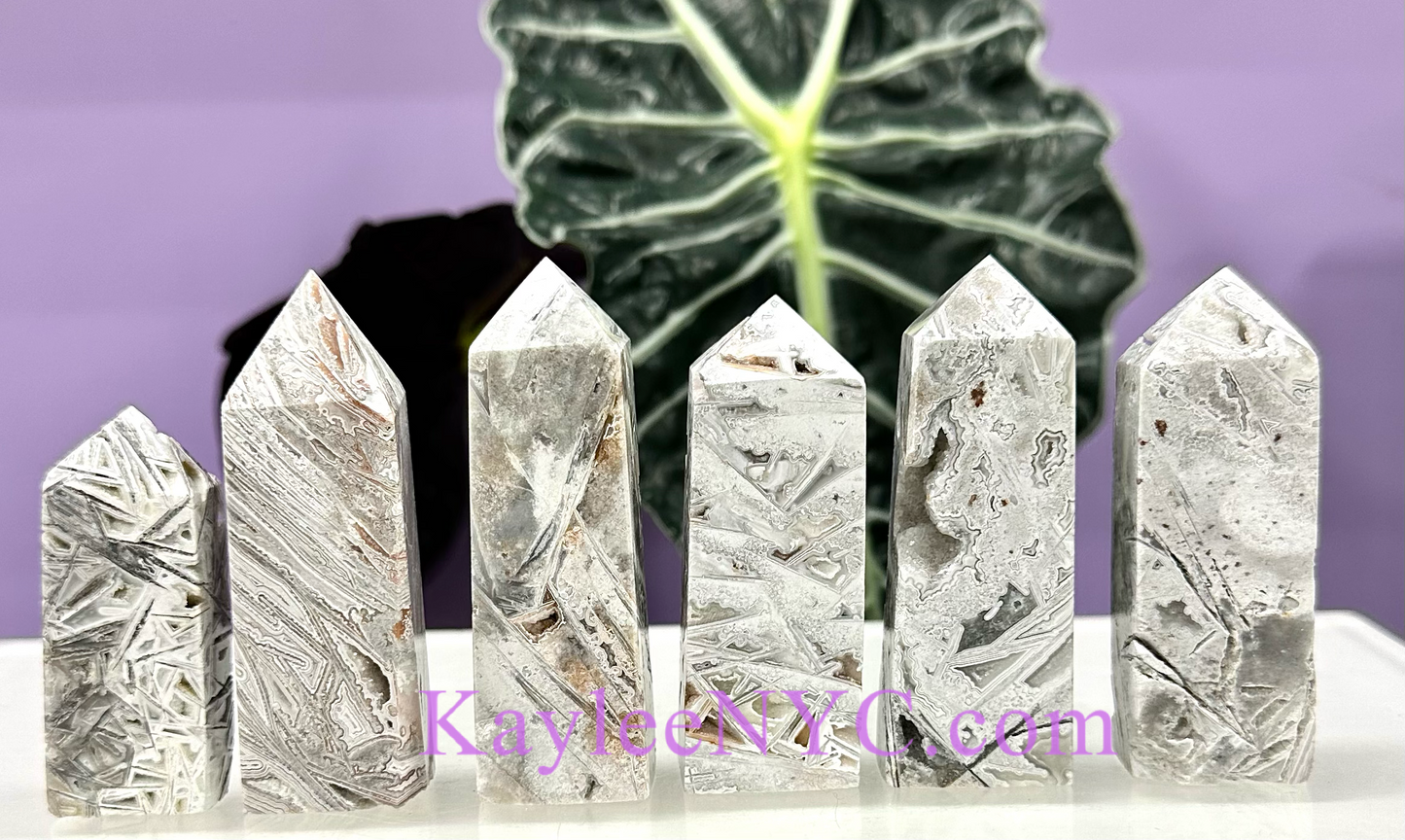 Wholesale Lot 1 Lb Natural White Lace Agate Obelisk Tower Point Crystal Energy