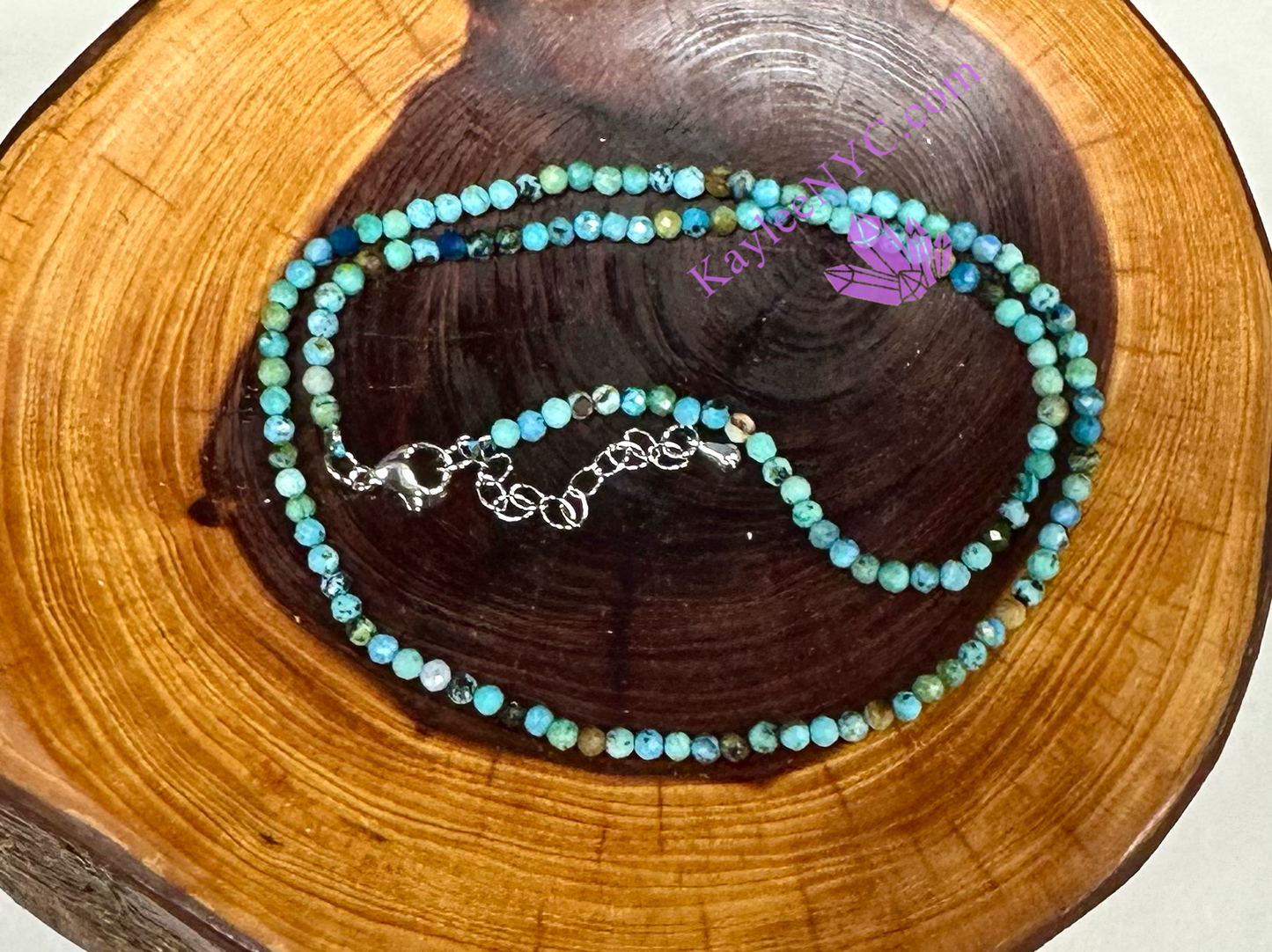 6 PCs 2mm Natural Turquoise Necklaces