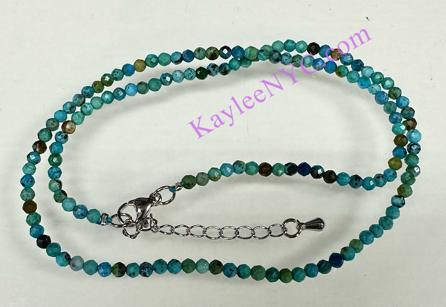 6 PCs 2mm Natural Turquoise Necklaces