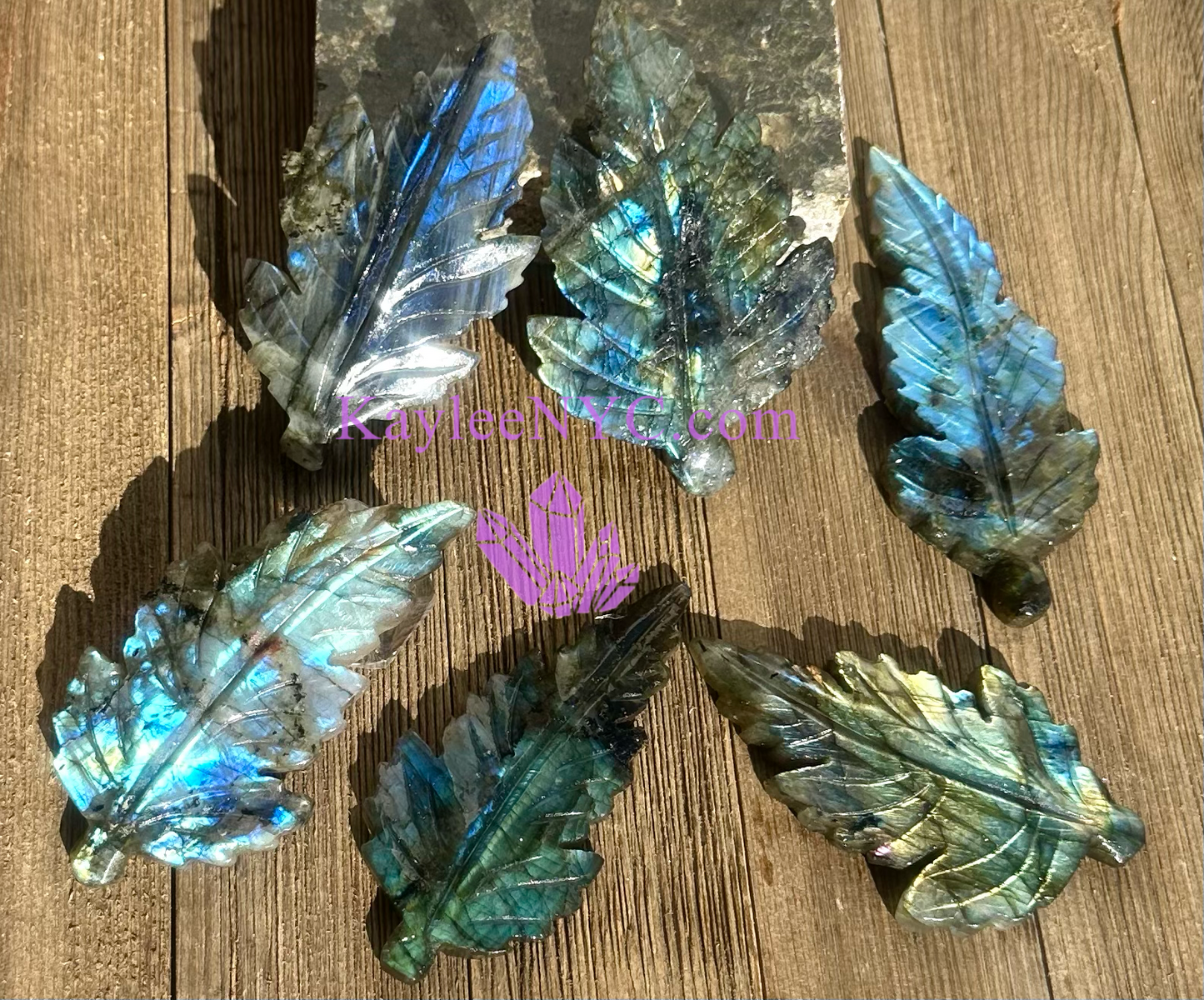 Wholesale Lot 6 PCs Natural Labradorite Leaf Healing Energy