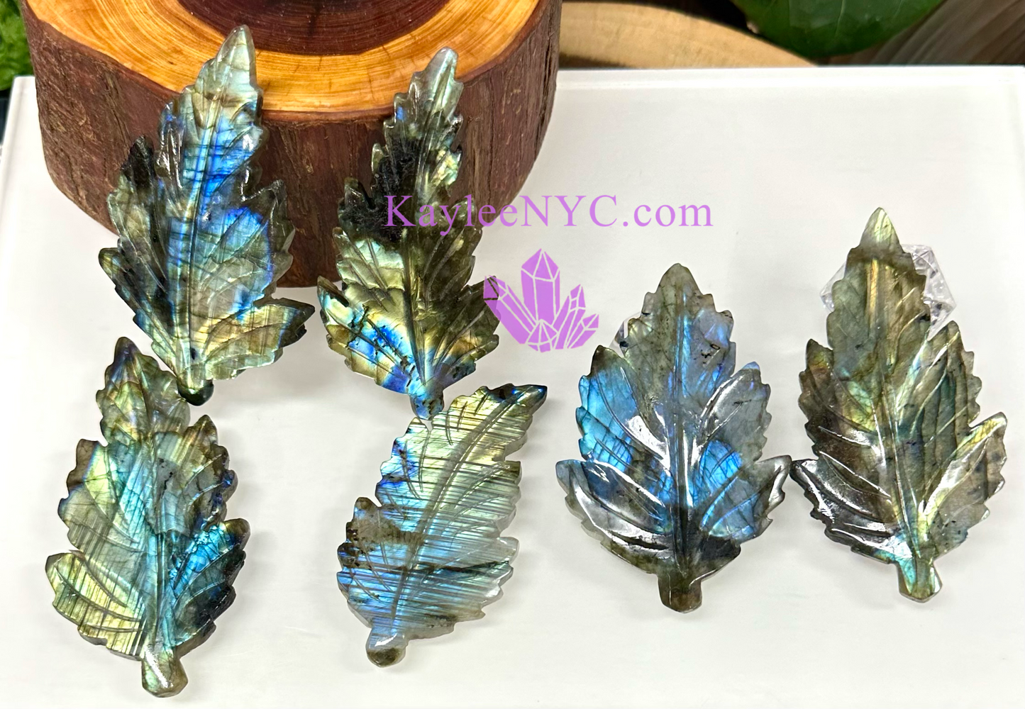 Wholesale Lot 6 PCs Natural Labradorite Leaf Healing Energy