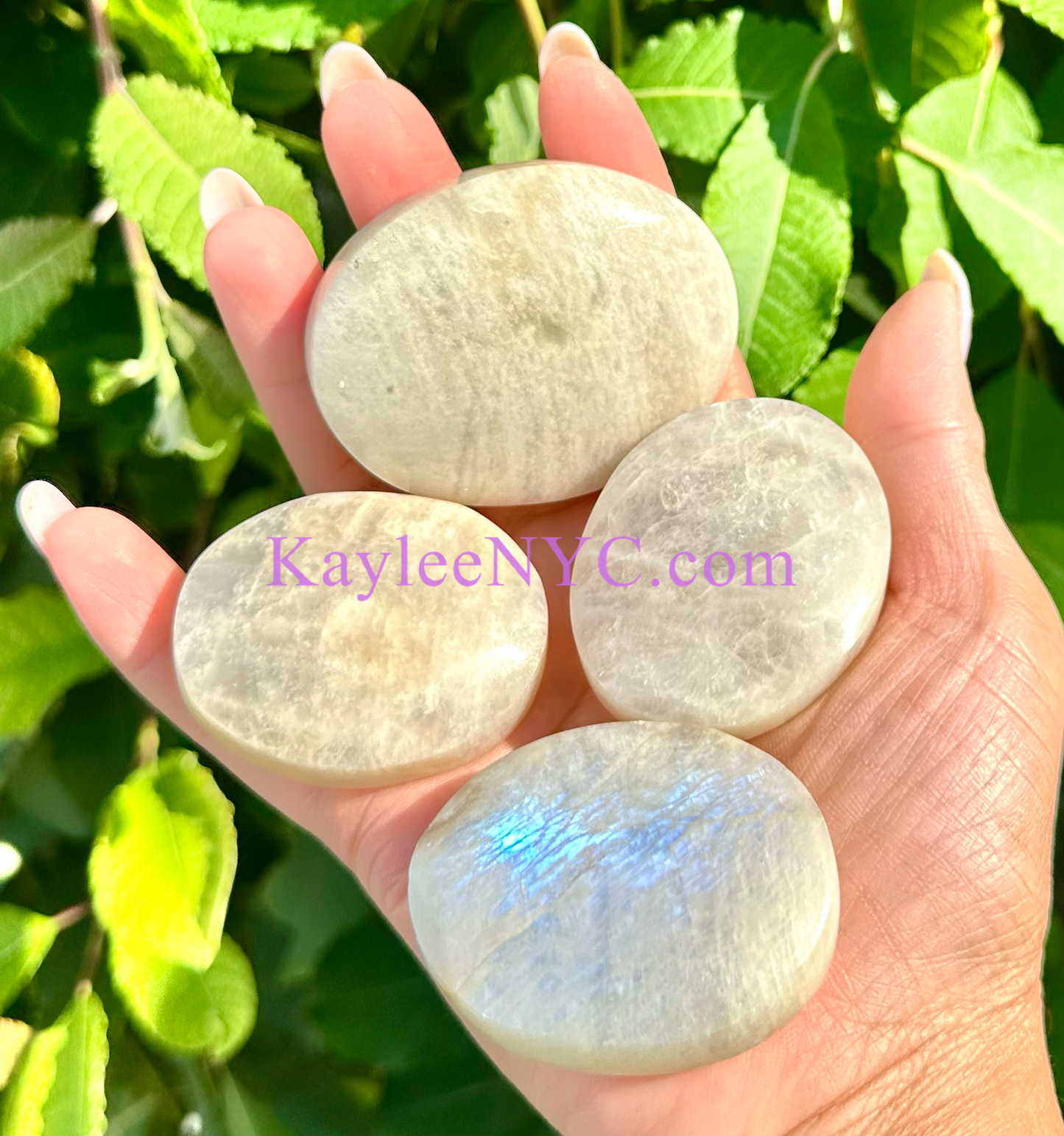 Wholesale Lot 1 lb Natural Moonstone Palm Stone Crystal Healing Energy