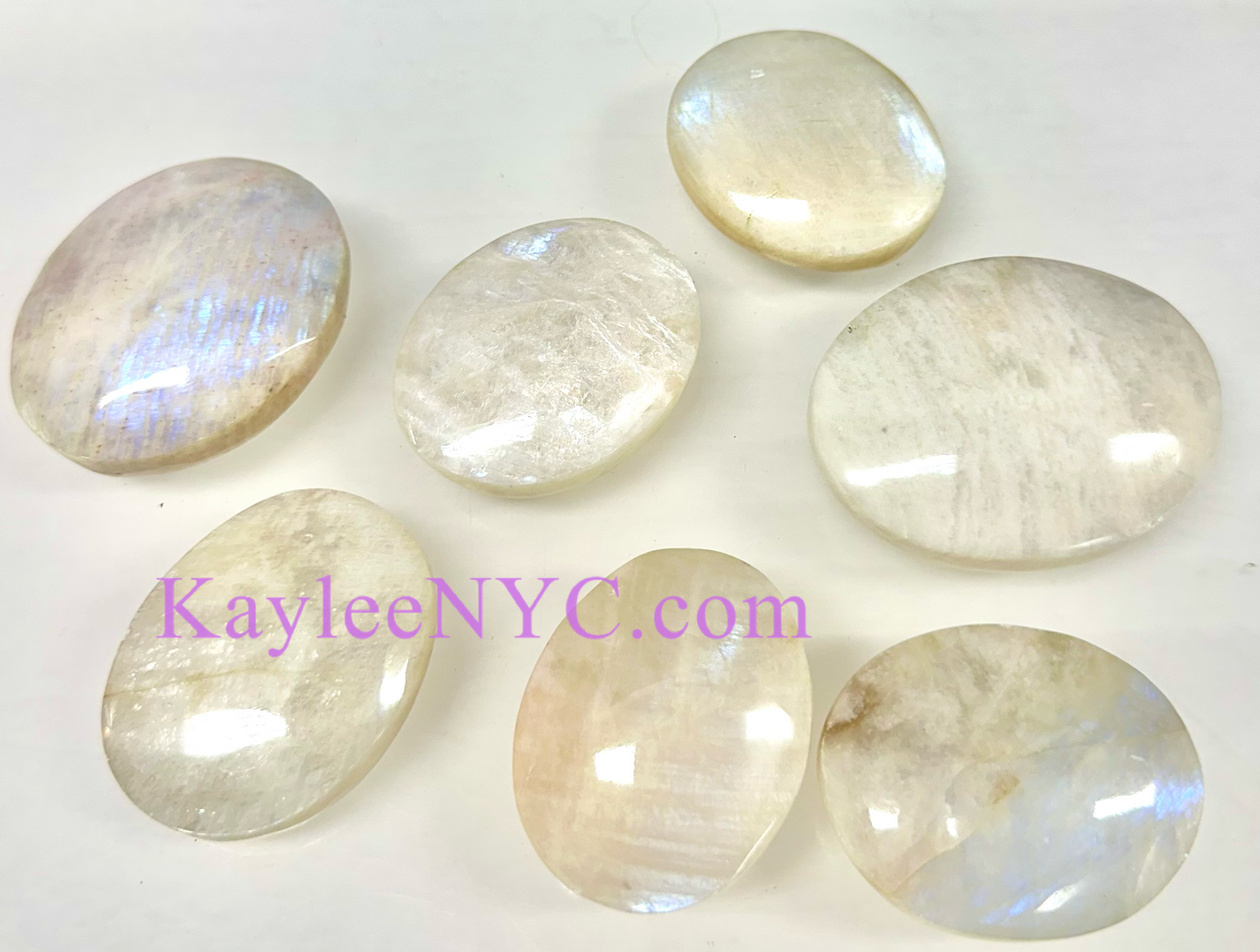 Wholesale Lot 1 lb Natural Moonstone Palm Stone Crystal Healing Energy