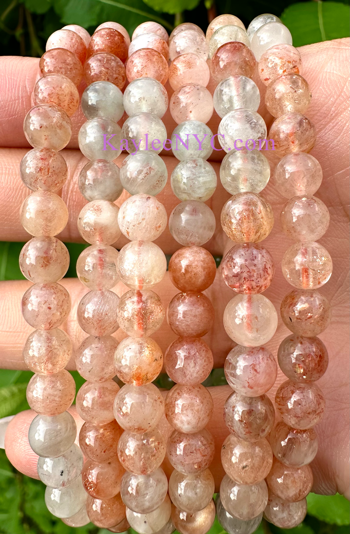 Wholesale lot 6 Pcs Natural Arusha Sunstone 6mm 7.5” Crystal Healing Stretch Bracelet