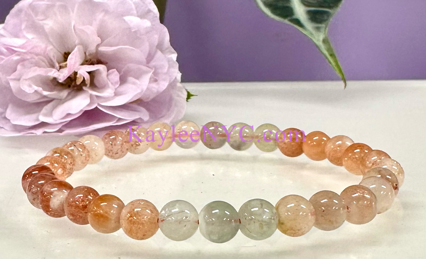 Wholesale lot 6 Pcs Natural Arusha Sunstone 6mm 7.5” Crystal Healing Stretch Bracelet