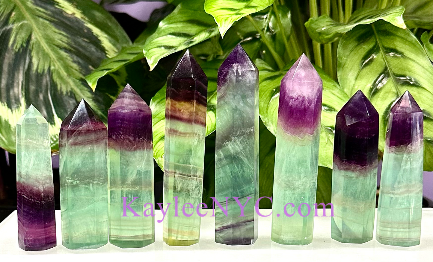 Wholesale Lot 2 Lbs Natural Watermelon Fluorite Tower Obelisk Point Crystal Energy