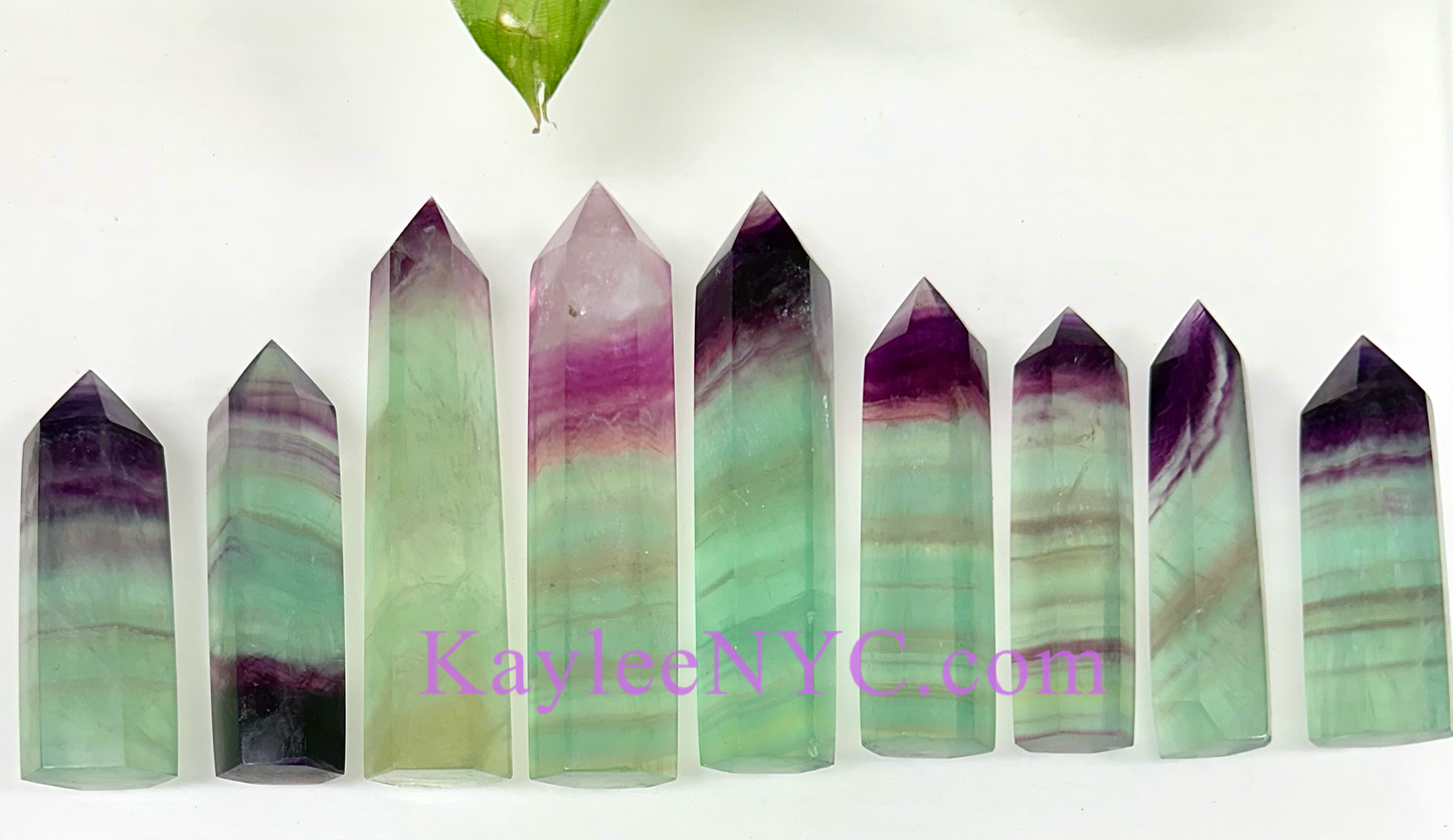 Wholesale Lot 2 Lbs Natural Watermelon Fluorite Tower Obelisk Point Crystal Energy