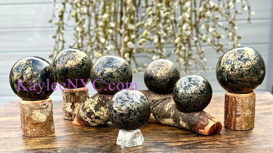 6-7 PCs Natural Black Pyrite Sphere Crystal Healing energy