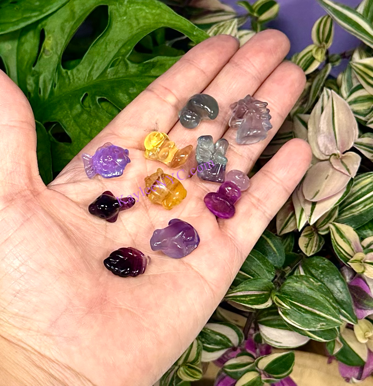 26 pcs Natural Mini Candy Fluorite Carvings