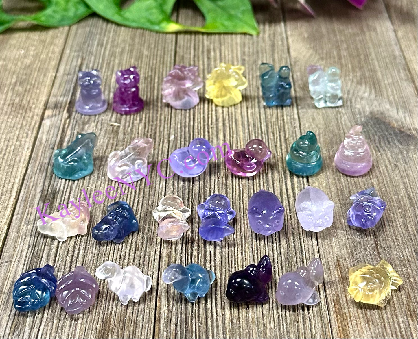 26 pcs Natural Mini Candy Fluorite Carvings