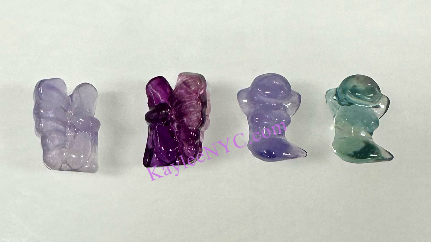 26 pcs Natural Mini Candy Fluorite Carvings