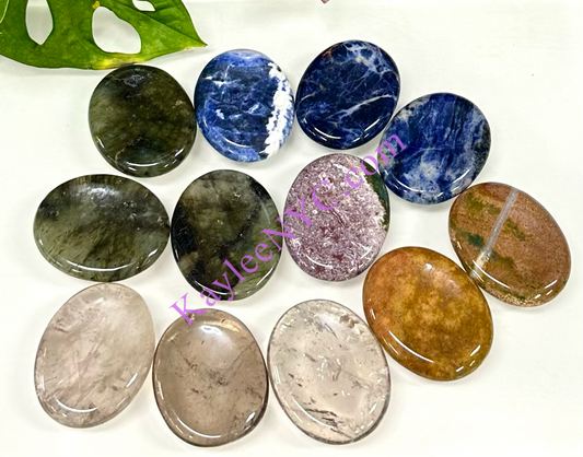 12 PCs Natural Crystal Worry Stone Healing Energy