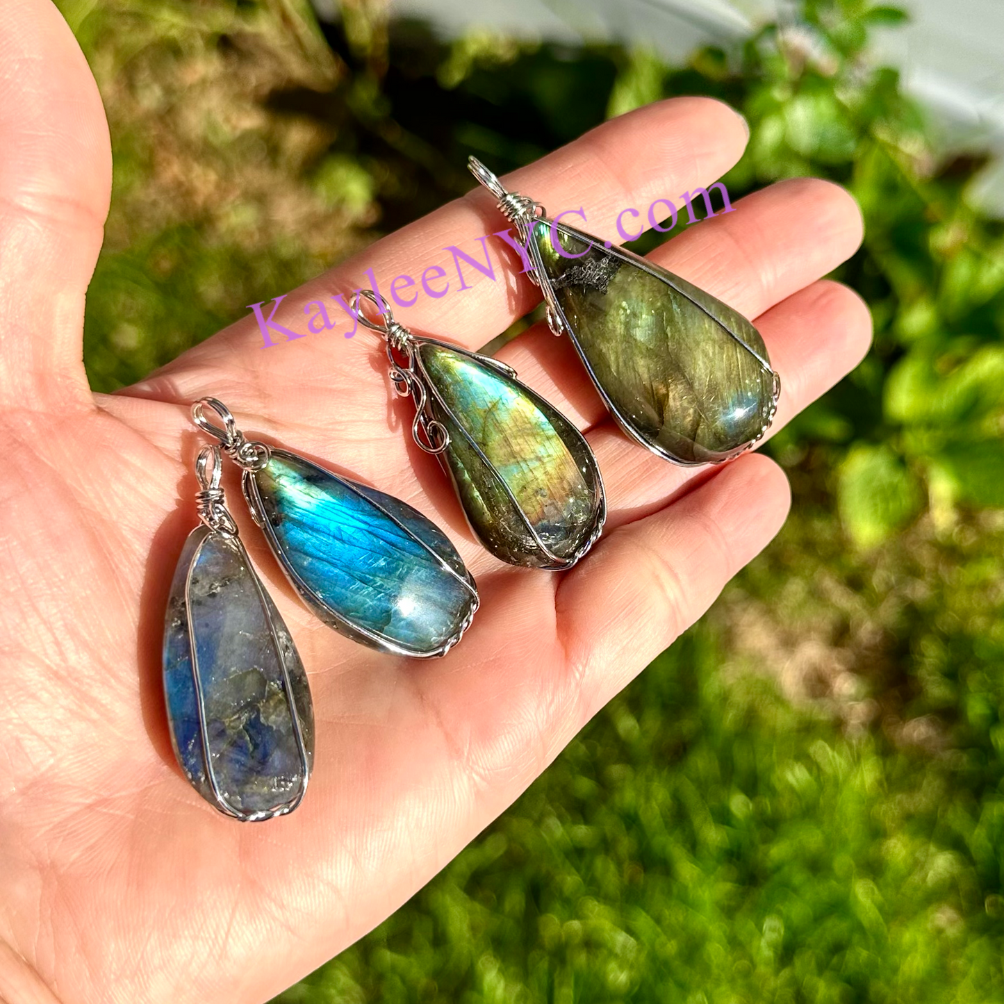 Wholesale Lot 12 Pcs Natural Labradorite Wire Wrapped Pendant healing energy