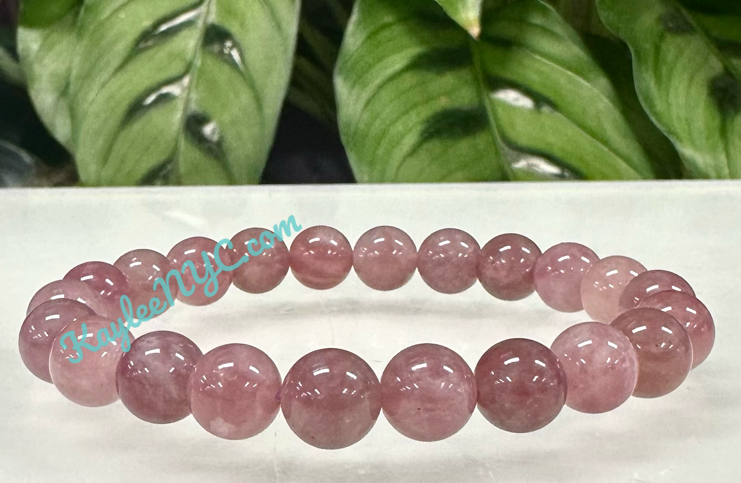 6 PCs Natural Purple Rose Quartz 8mm 7.5” Stretch Bracelet