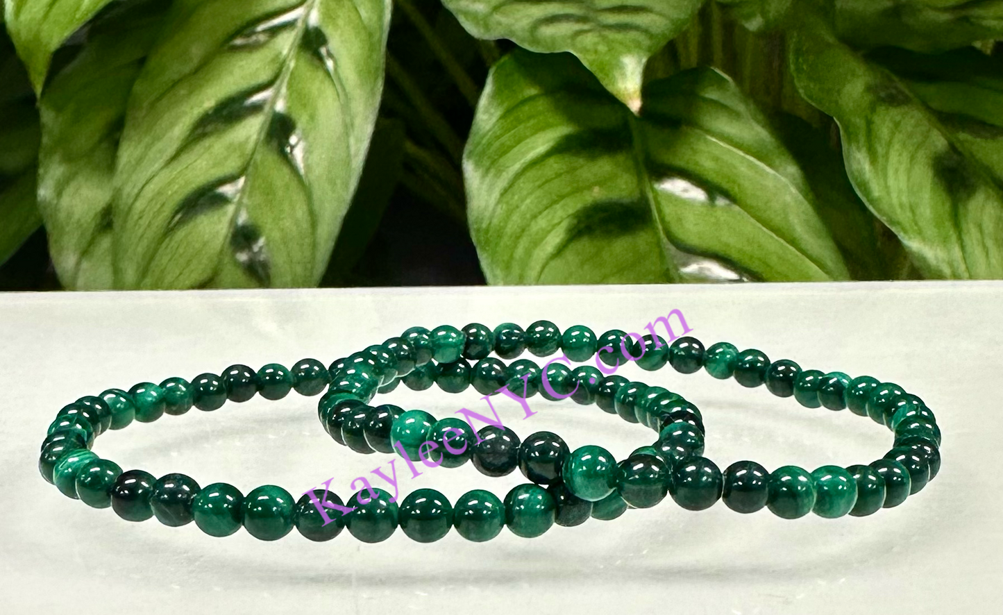 Wholesale Lot 6 Pcs Natural Malachite 4mm 7.5” Crystal Healing Stretch Bracelet