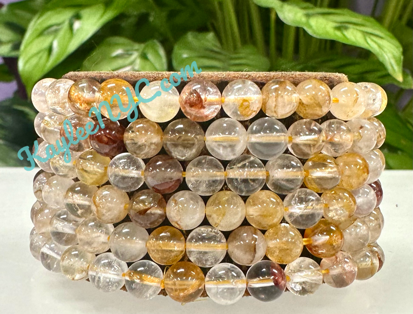 Wholesale Lot 6 Pcs Natural Golden Healer 6mm 7.5” Crystal Healing Stretch Bracelet