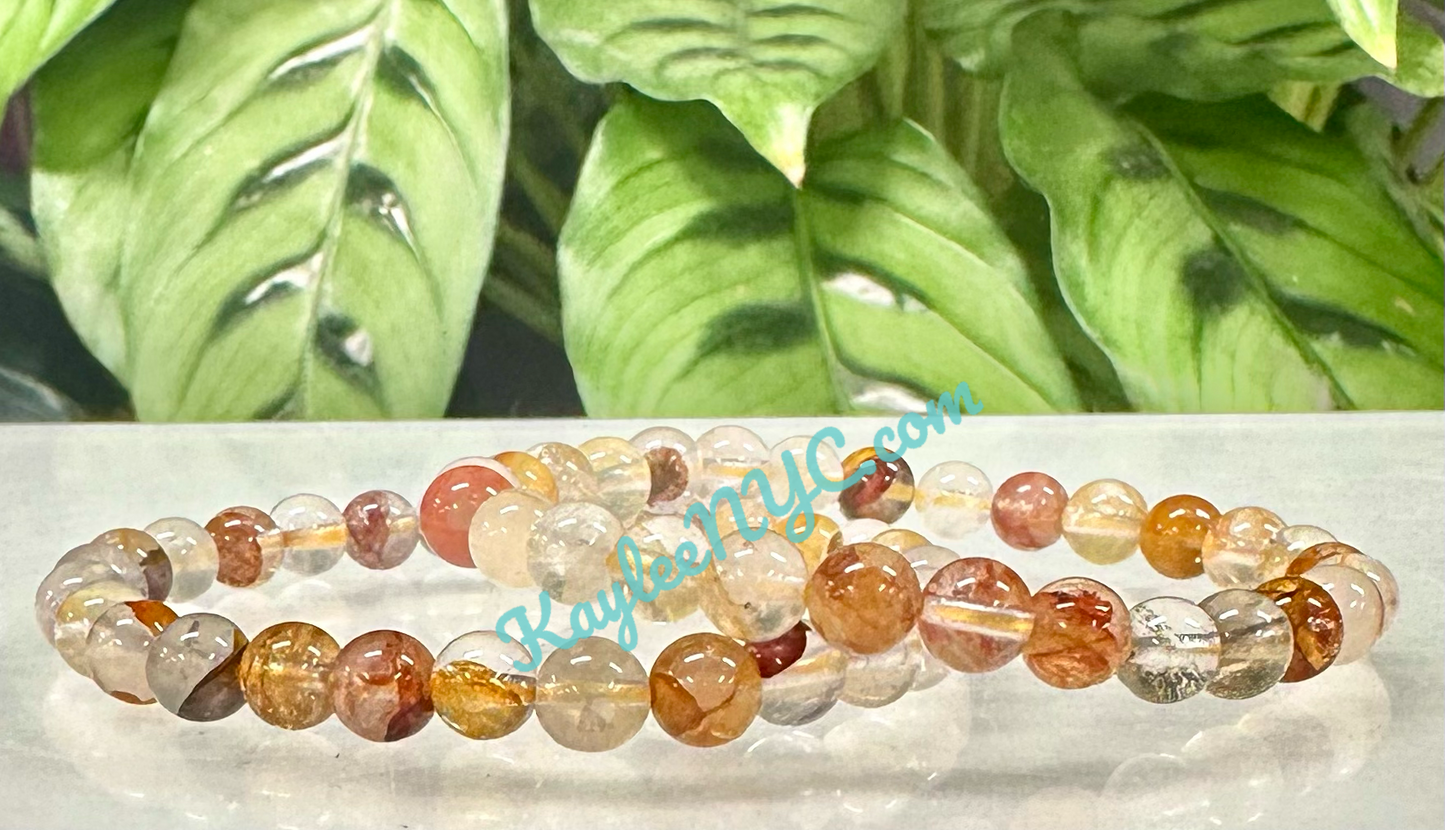 Wholesale Lot 6 Pcs Natural Golden Healer 6mm 7.5” Crystal Healing Stretch Bracelet