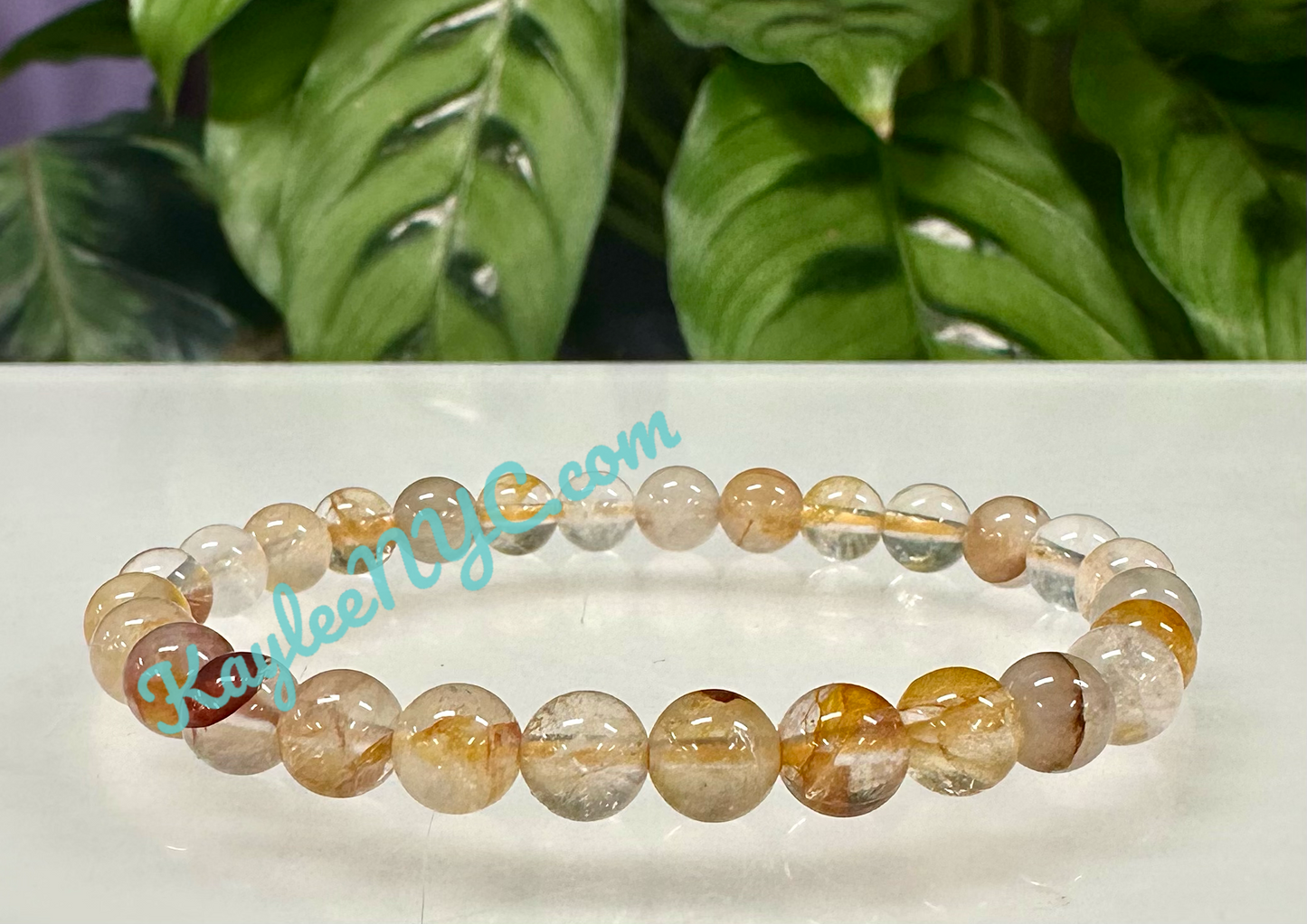 Wholesale Lot 6 Pcs Natural Golden Healer 6mm 7.5” Crystal Healing Stretch Bracelet