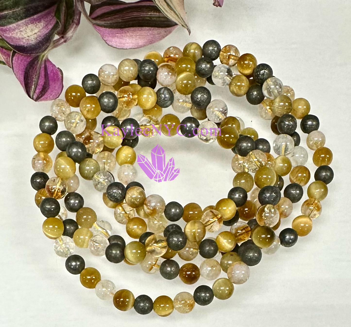 6 PCs 6mm Natural Solar Plexus Chakra Stretch Bracelet 7.5”