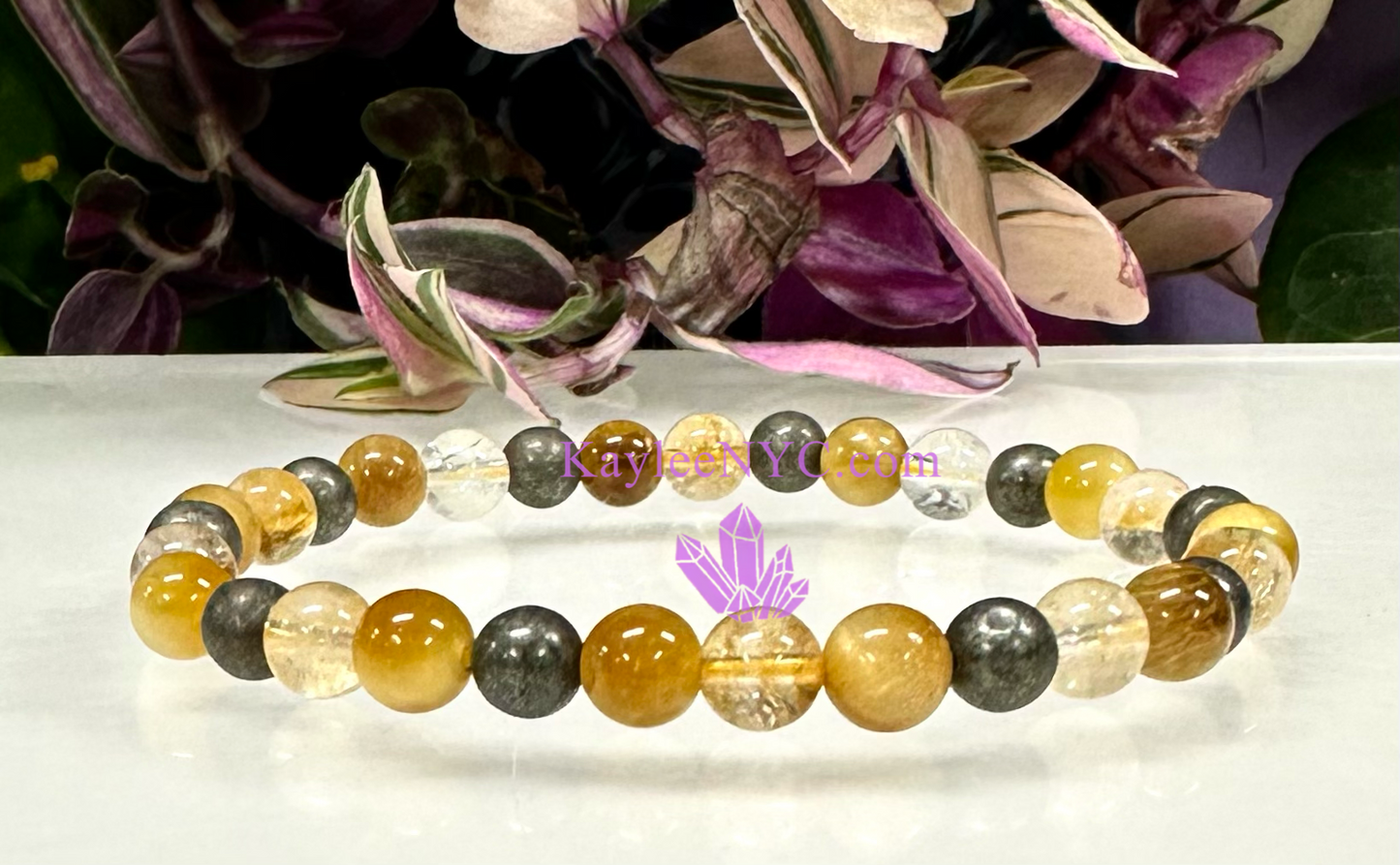 6 PCs 6mm Natural Solar Plexus Chakra Stretch Bracelet 7.5”