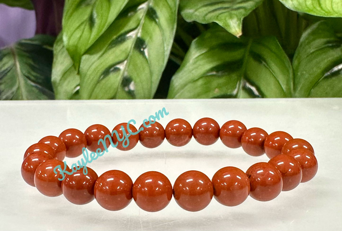 Wholesale 6 Pcs Natural Red Jasper 8mm 7.5” Crystal Healing Stretch Bracelet